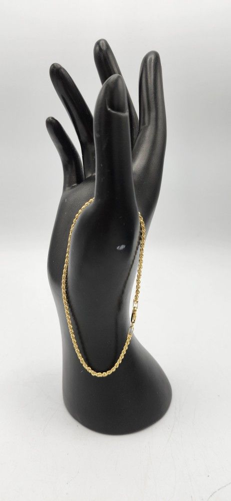 14kt Gold Rope Bracelet 3.5G 9"