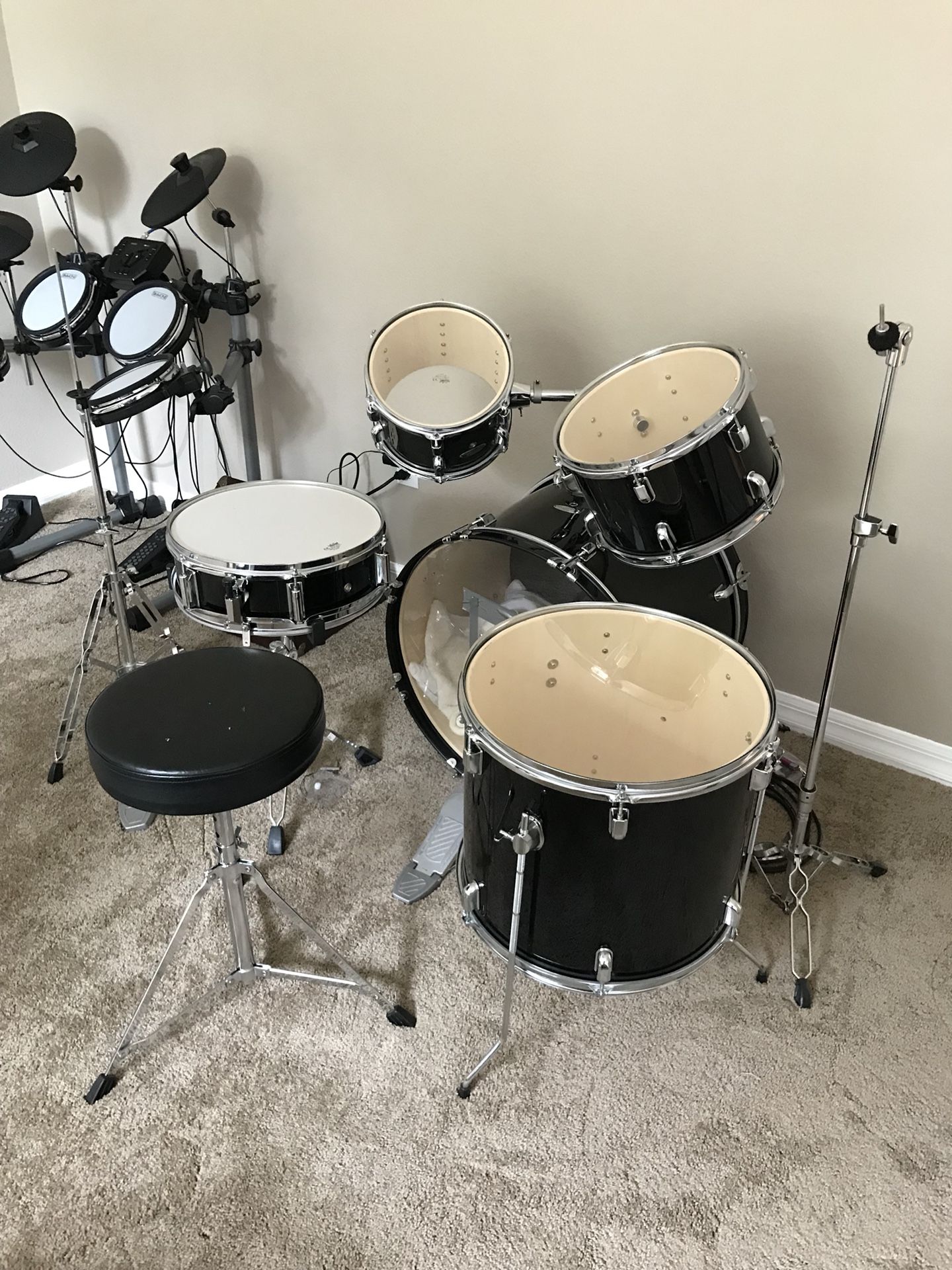 Percussion Plus PP4100BK 5-piece Drum Set Black