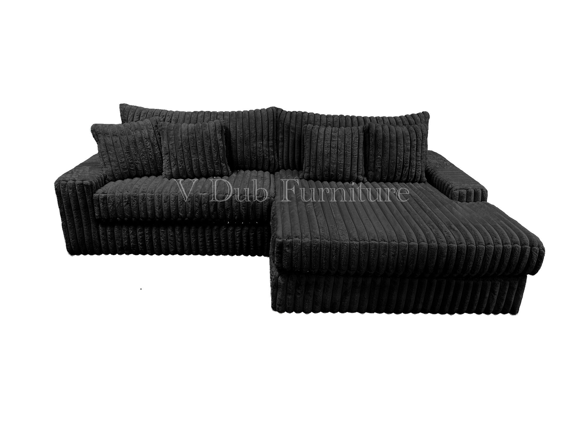 Big Soft Black Sectional Couch