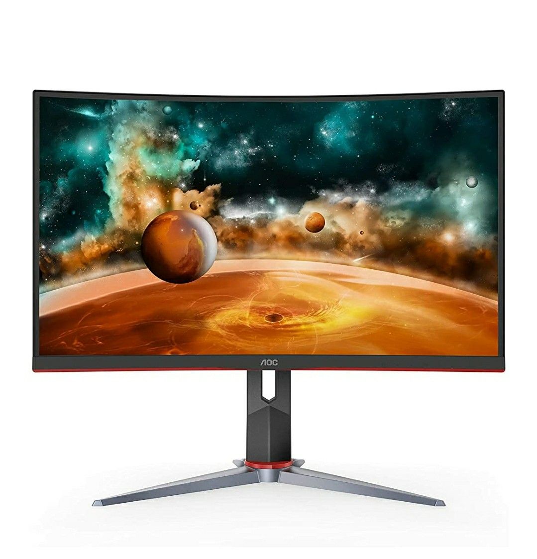 AOC CQ27G2 27" Super Curved Frameless Gaming Monitor 2560 x 1440, QHD 2K, 1500R Curved VA, 1ms, 144Hz, FreeSync, Height Adjustable