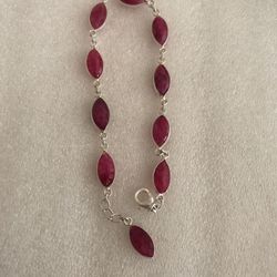 Rough Ruby gemstone bracelet size 7.5