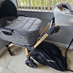 Orbit Baby G5 Gold Stroller Frame plus G5 Travel Bassinet 