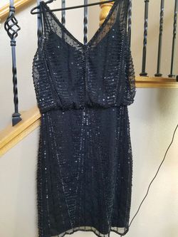 Adrianna Papell Beaded Black Dress