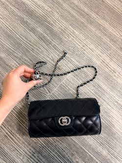 Black Quilted Mini Crossbody Bag