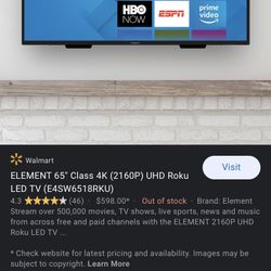 Element 65 Inch Smart Roku Tv