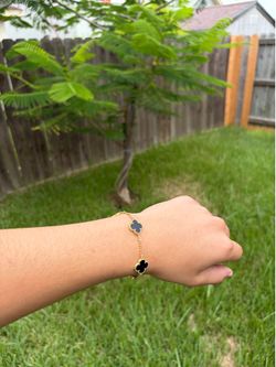 Black gold clover bracelet 18k PVD gold coating