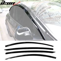 Fits 2020-2025 Tesla Model Y ABS Tape-on Window Visor Sun Rain Guard 4PCS Gloss Black