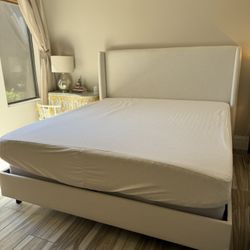 Cal King Upholstered Bed w/ Mattress