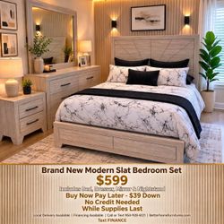 $39 Down new bedroom sets| Finance available no credit checks| while supplies lasts.