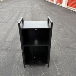 Black Storage Shelving And Mini Cabinet