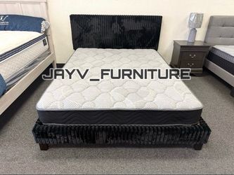 New Queen bed frame with mattress