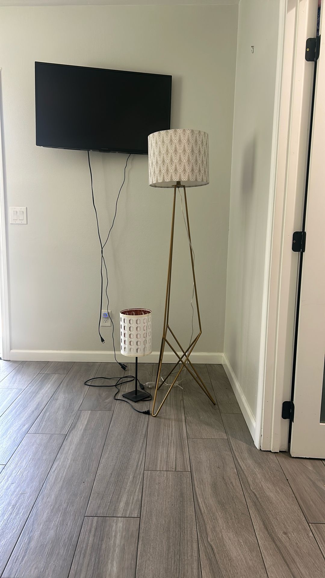 Two Lamps One Tall One Desk