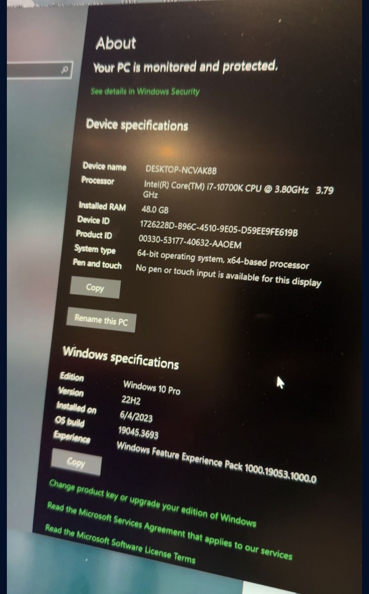 Custom built PC - i7-10700k - GTX 3070 - 48gb RAM - 2tb NVM