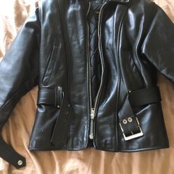 Women's leather motorcycle jacket