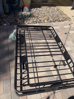 Black Steel Roof Rack Cargo Basket