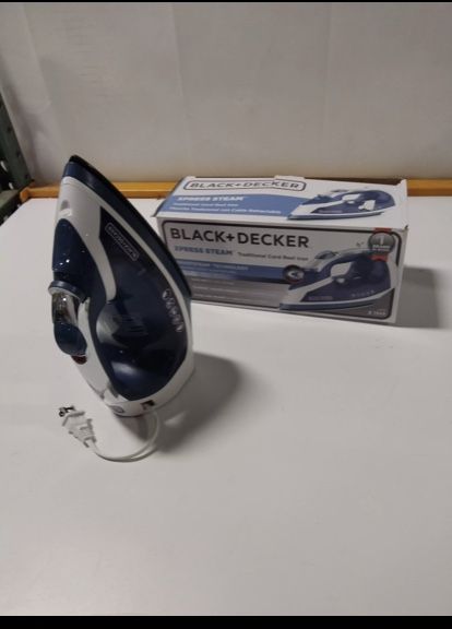 Black & Decker Xpress Non Stick Steam Cord Reel Iron- Navy/White (ICR16X) | Quill