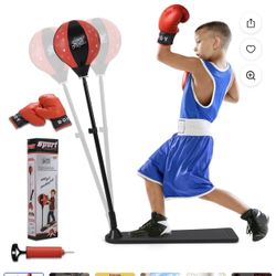  Kids Adjustable Standing Boxing Punching Bag Set 