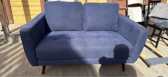 Mid century Blue Fabric Loveseat 🛋️ free delivery