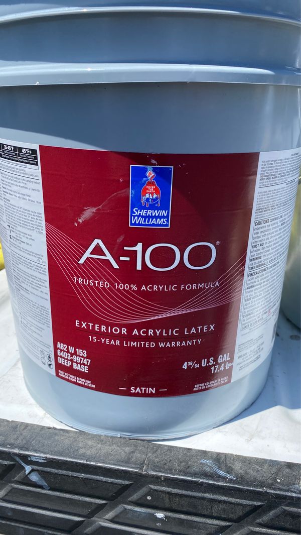 SherwinWilliams A 100 Satin exterior paint for Sale in Sumner, WA