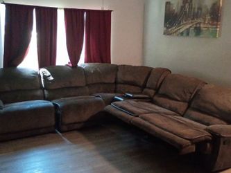 Couch with recliner