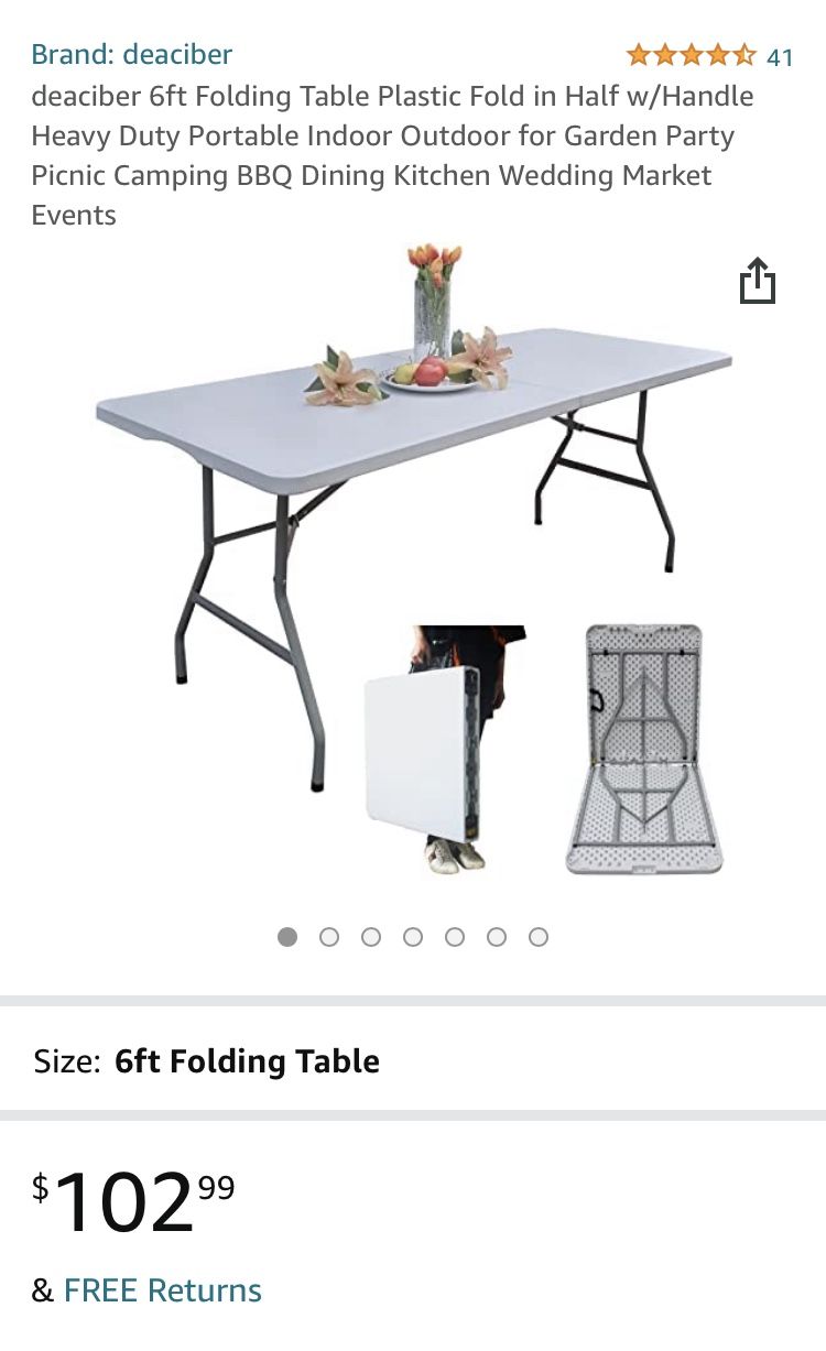 6 Foot Folding Banquet Style Table Save over 50% 