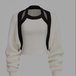 NWT Commense Color-block Cutout Sweater Set