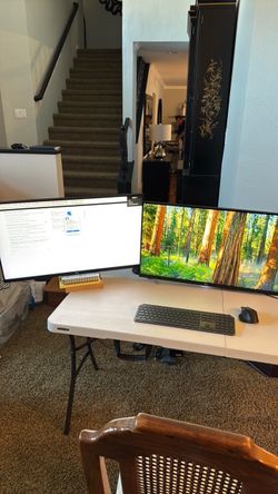 Dual LG Monitor Desktop Setup 32 in