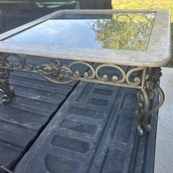 Glass Top Table / Metal