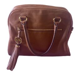 Michael Kors Pebbled Leather Tassel Charm Tote Bag 