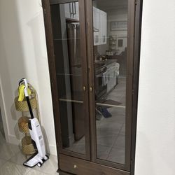 Display Cabinet Wood And Glass Shelfs Bookshelf IKEA 