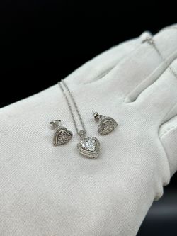 18" SILVER NECKLACE EARRINGS SET #34686