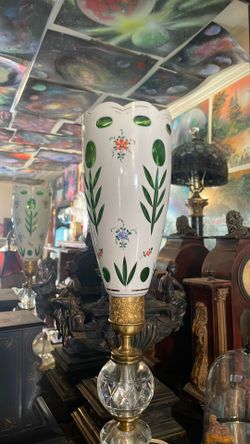 Vintage Bohemian Czech Glass  lamp