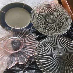 One Stoneware Dishwasher,Microwave, Oven  Safe & 3 Glasses Plates  $ 10/1,