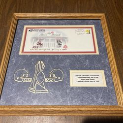 Special Envelope & Postmark Commemorating the 83rd Rose Bowl Only 200 Made-Framed
