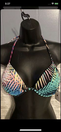 New Floral tropical palm leaf underwire bikini top / swimwear/swimsuit/bathing suit size 34B