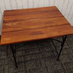 Solid Wooden Metal  Side Table 