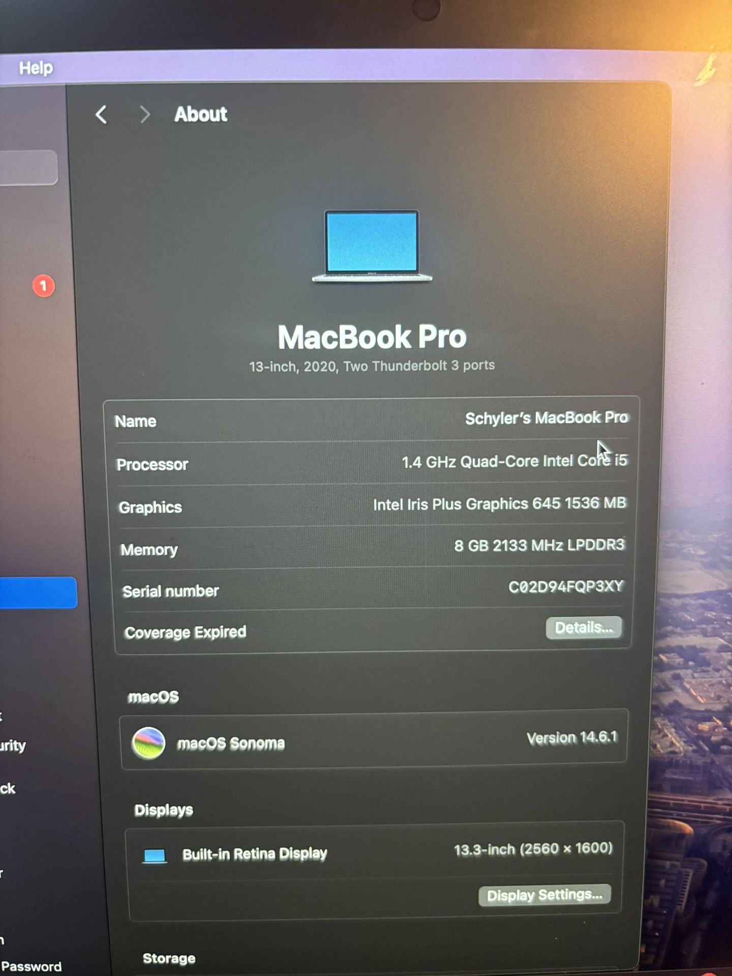 Macbook Pro 2020 Core i5 (PRICED TO SELL!!)