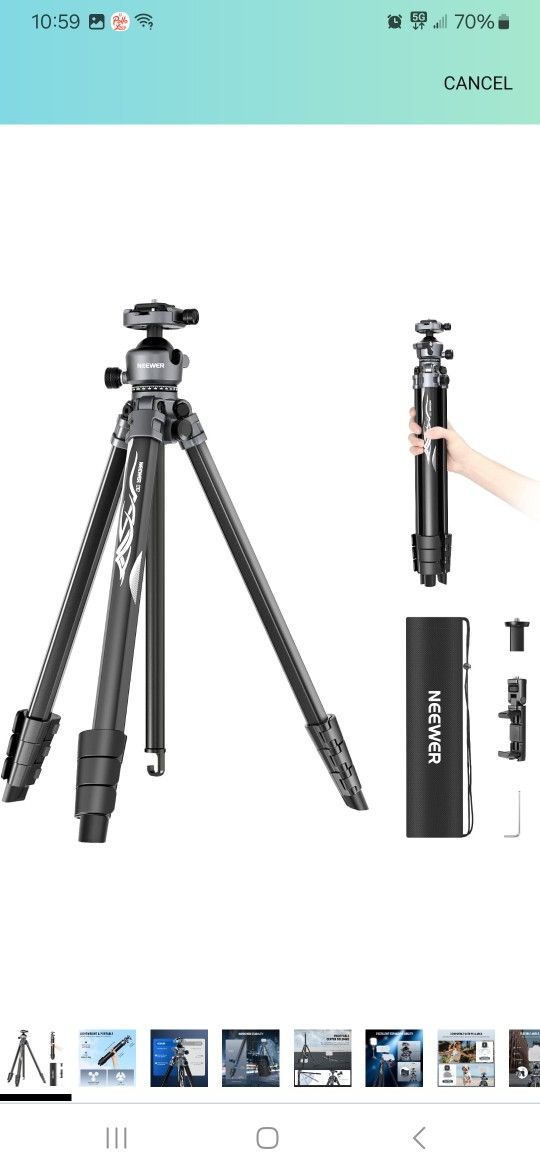 Neewer Litetrip LT07 61 Aluminum Travel Tripod For Camara New In Box Pick Up In Pomona $55