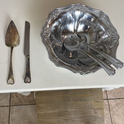 Lenox salad bowl & utensils