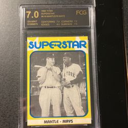 Mantle, Mays ‘80 Superstar Card- Graded 7