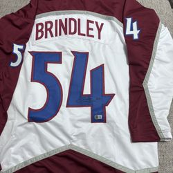 Gavin Brindley Signed Autograph Custom Jersey- Beckett Coa-Colorado Avalanche
