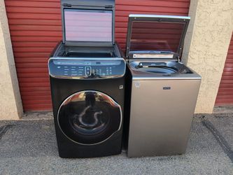 Kenmore elite smart washer and Samsung Black stainless steel modelDvg gas Dryer.