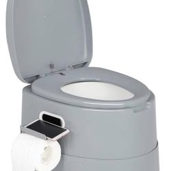 New Portable Toilet | Indoor Outdoor Commode w/Detachable Inner Bucket & Removable Paper Holder, Lightweight & Compact for Camping, Boat, Van, Emergen
