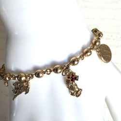 Vatican Library Collection VL Gold Tone Religious Charm Bracelet