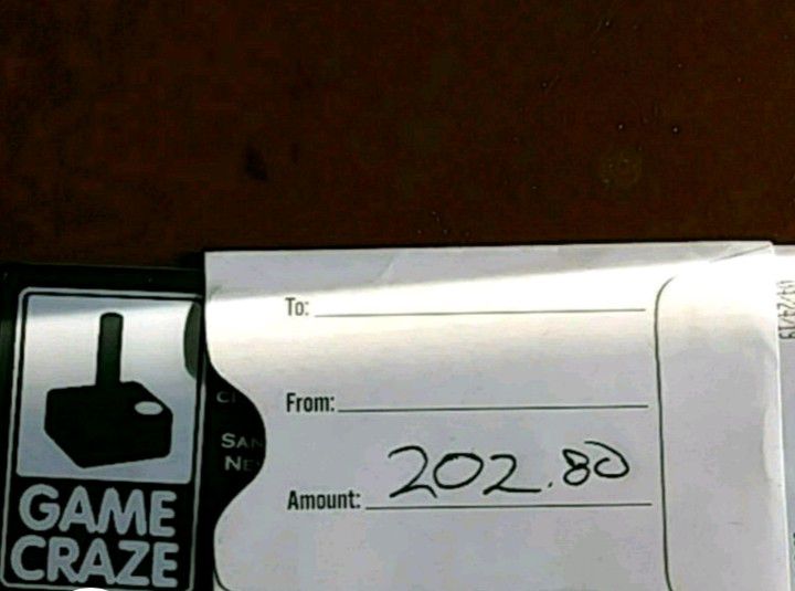 Game craze card $202.80