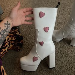 Dolls kill V-day Calf High Boots