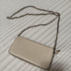  Kate Spade New York Margaux Double Zip Mini Crossbody bag in refined grain leather and a light neutral color