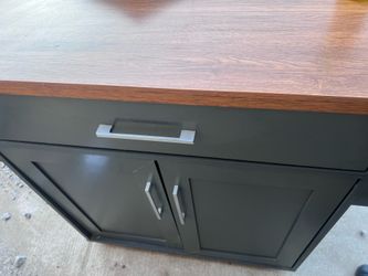 Gray kitchen cabinet