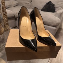 Christian Louboutin Black Leather Heels 