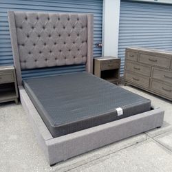 Gray Queen Bedroom Furniture Dresser Set 